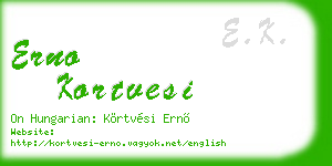 erno kortvesi business card